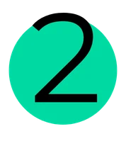 Large black number 2 on a green circle, often found in contexts like home elevators to indicate floor level.